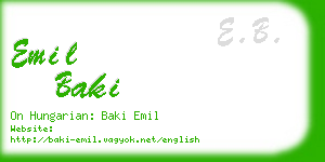 emil baki business card